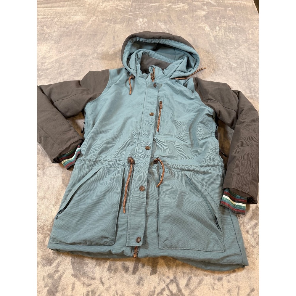 Boulder Gear Women's M Technical Apparel Mountain Ski Snowboard Jacket Blue Grey